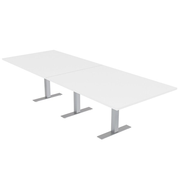 45 in W, 144 in L, 29 in H, Engineered Wood Top, White